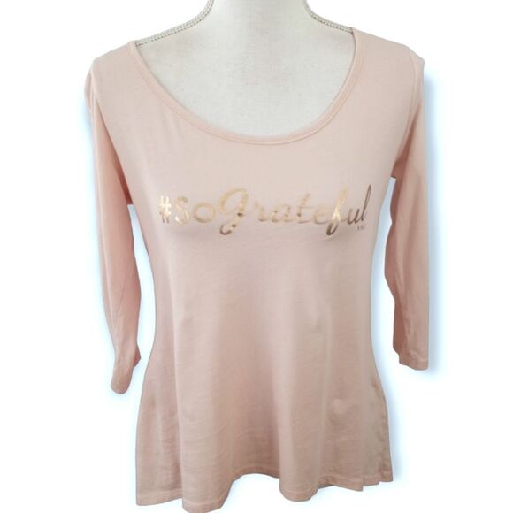 NY&CO BLUSH #SO GRATEFUL TEE-SHIRT SZ.S EUC - Picture 1 of 7